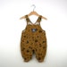 Vintage Baby Oshkosh Overalls in Brown Corduroy Animal Theme 3 to 6 months