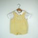 Vintage Baby Romper and Shirt in Yellow Size 9 to 12 Months