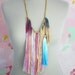 M A R G A R I T A S /MultiColored tribal fringe necklace with blue tassel