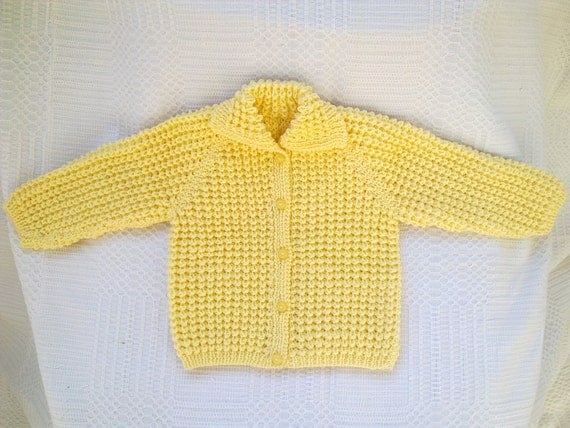 Baby sweater yellow knitted jacket cardigan toddler boy girl