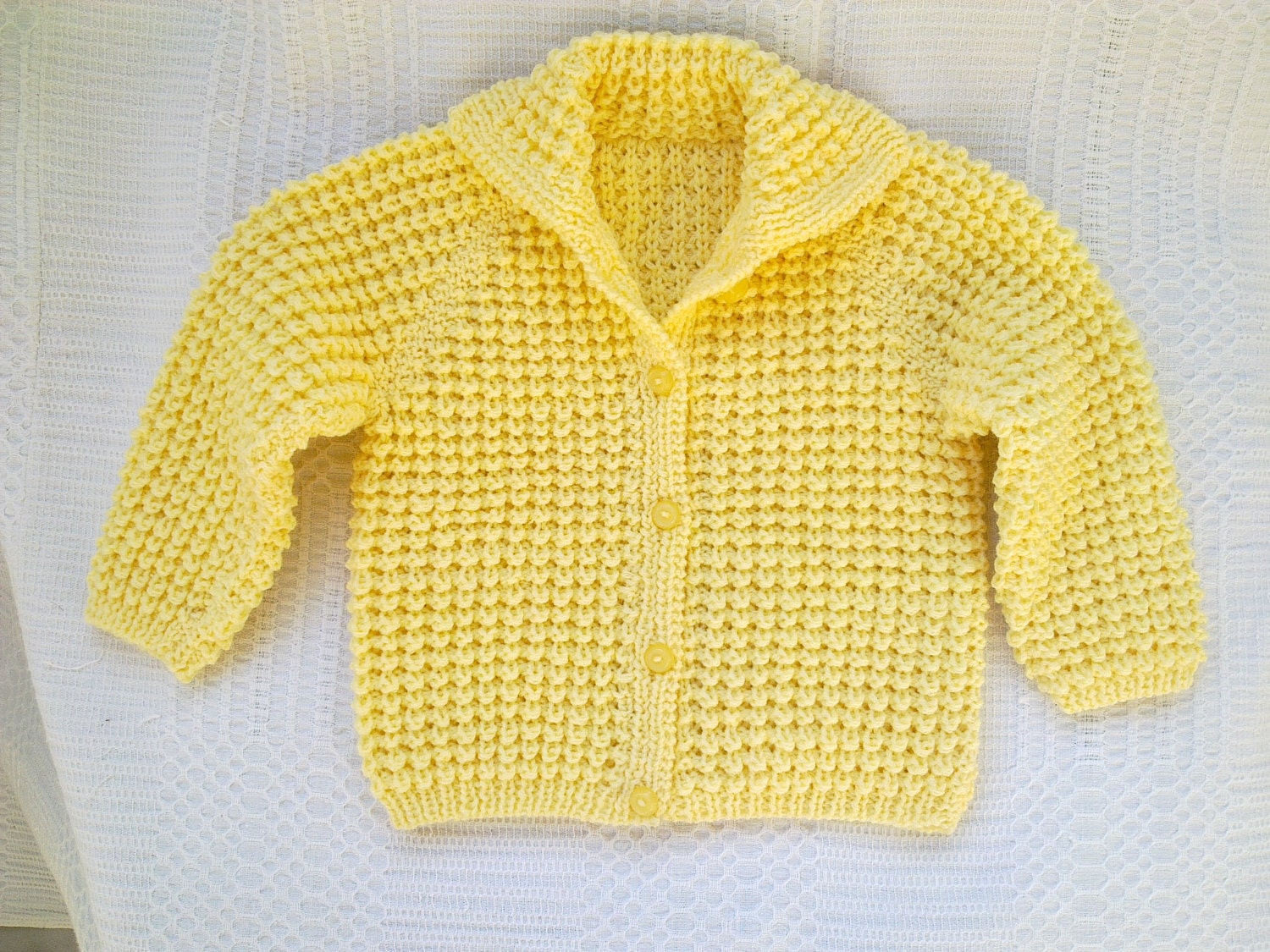 Baby sweater yellow knitted jacket cardigan toddler boy girl