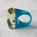 Lucite Floral Ring Saphire Blue Base and Clear Top 60s Vintage