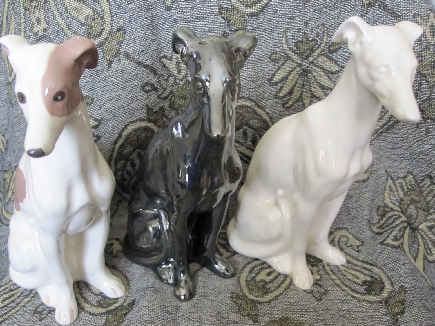 greyhound ceramic statue