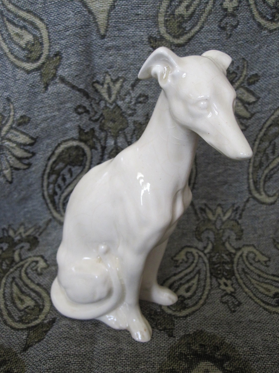 greyhound ceramic statue