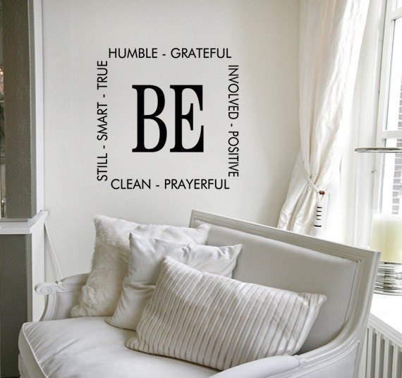 Items similar to Vinyl Wall Art Quote Be Humble