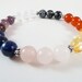 Seven 7 Chakra Gemstone Stretch 8mm Bead Bracelet with Pewter Beads