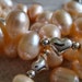 Natural Pink Freshwater Pearl Necklace Sterling Silver Handmade Love Toggle Clasp Bride Bridesmaid one of a kind Statement Jewellery