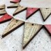 12 Hand Painted & Authentic Vintage Collage PENNANT BANNER FLAGS