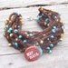 Women's HIP MAMA Chocolate Turquoise Crochet Bracelet with Charm Pendant