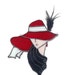 Stained Glass Suncatcher - Red Hat Lady - Window Hanging - Handmade