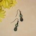Green and black dangle earrings
