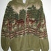 Vintage Womens Blair Full Zip Fleece Jacket With Deer Scene Print Wildlife Size Small