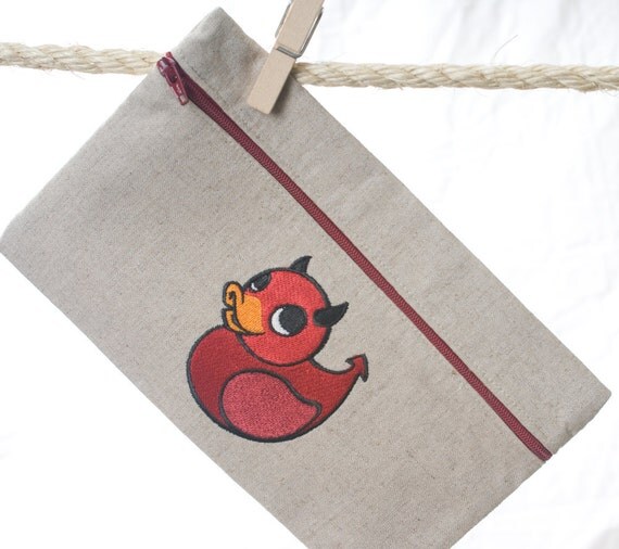 Zipper Pouch - Custom Order Devil Ducky Zipper Pouch - Custom Order Devil Ducky