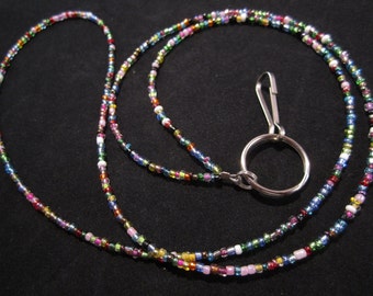 32 Color Beaded Id Badge Lanyard, SELECT YOUR SIZE, Lightweight Lanyard, Seed Bead Lanyard, Id Card Lanyard, Id Badge Holder