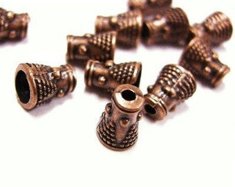 24pc antique copper cone shape bead cap-4192