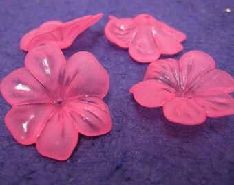 10pc 30mm large hot pink acrylic flower beads-1129