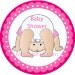 Baby Girl Shower Sticker Labels 2 inch Round Party Favor Stickers Set of 20