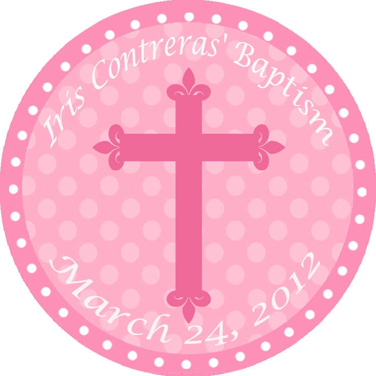 printable baptism christening gift tags favor tags pink