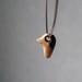 Duck, miniature wood sculpture, charm necklace, wooden jewelry, ooak