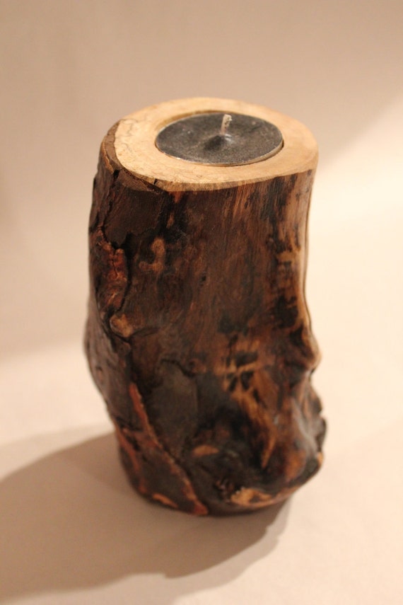 Items similar to Very unique, large, hand carved candle holder. Dark