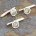 Vintage Tuxedo Studs - Silver toned Metal and Abalone