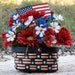 Patriotic, Summer, Home Decor, 4th of July, Basket, Red, White, Blue
