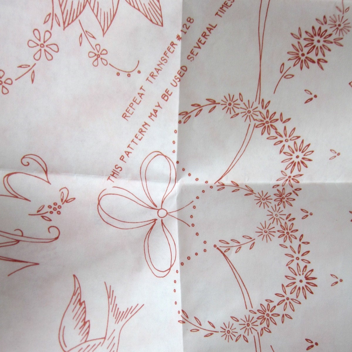 PILLOWCASE TRANSFER PATTERN For Embroidery Vintage Iron On