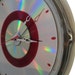 13" Clear Drum skin Clock - Real drum skin w/ rare red 45 record, Cd & Laser disc