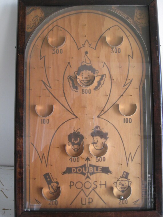 Vintage Pinball Game Double Poosh M UP from 20's
