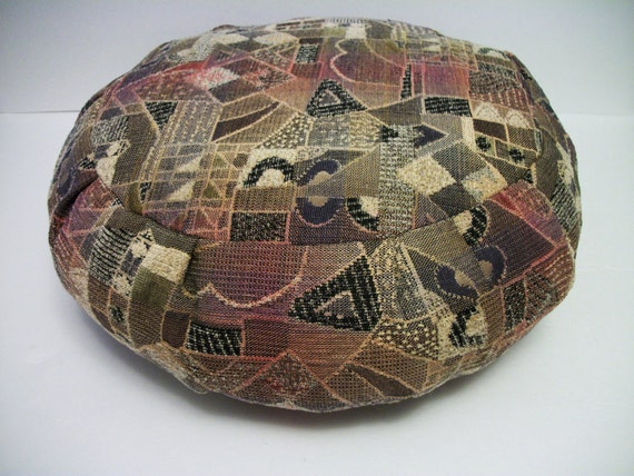 Zafu Meditation Cushion in Geometric Print. Round Home Decor Pillow ...