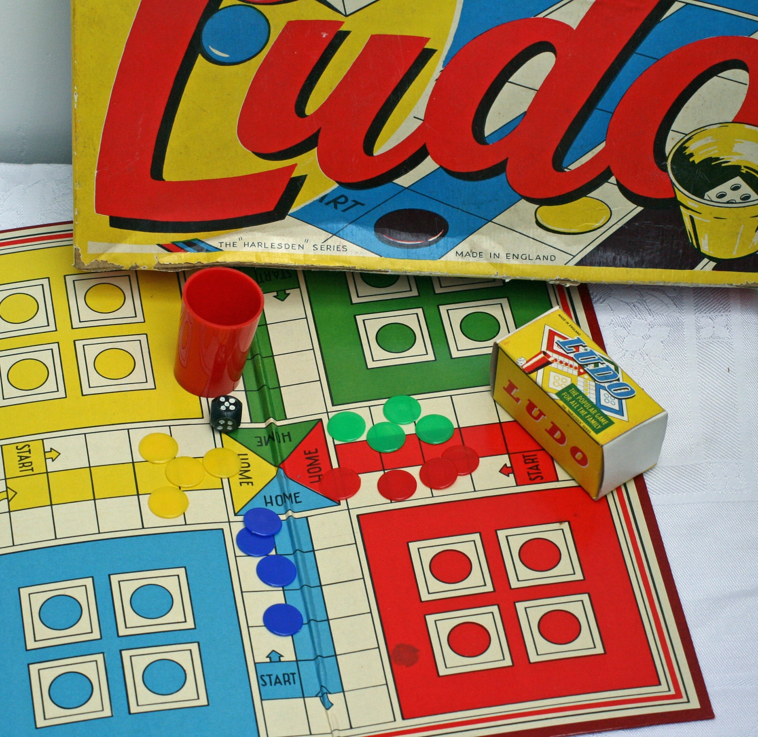 Vintage 1950s Ludo Board Game By Pinkgreen On Etsy