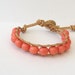 Chan Luu Inspired Single Wrap Bracelet With Sea Coral Beads on Natural Leather