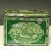 1920s Antique Green Turtle CIGARS Advertising Lunch Box Tin with Metal Handle and WIRE Latch -- GREAT