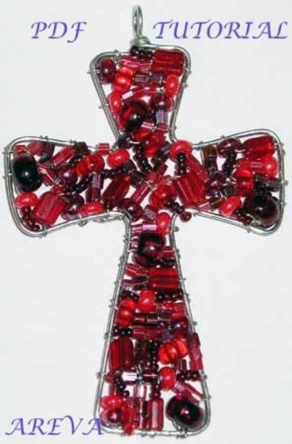 Items similar to Wire Wrapped Cross Pendant / PDF tutorial on Etsy