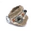 Linen frayed cuff Natural Unique fashion textile cuff bracelet Wooden beads and metal wheels - natural gray beige black