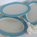 Robins Egg Blue Banded Dinnerware 3 Med Serving Platters