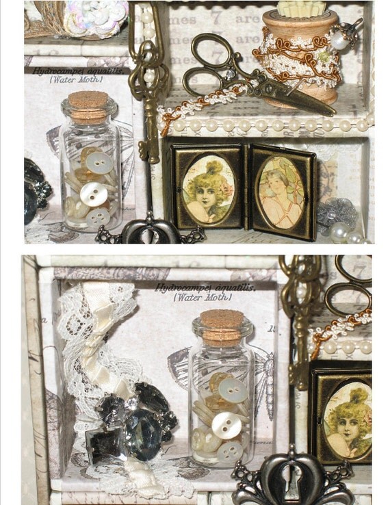 Altered Keepsake Display Box Tim Holtz Configuration Vintage