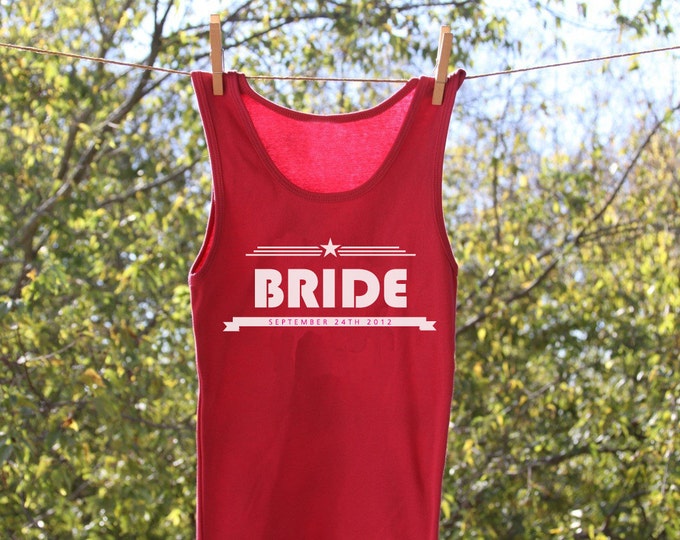Personalized Bride Bold w//Wedding Date Tank or shirt
