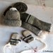 Beanies set (No.4) Knit hats, Scarf, Cute Wool glove mittens- Dollhouse Miniatures 1/12