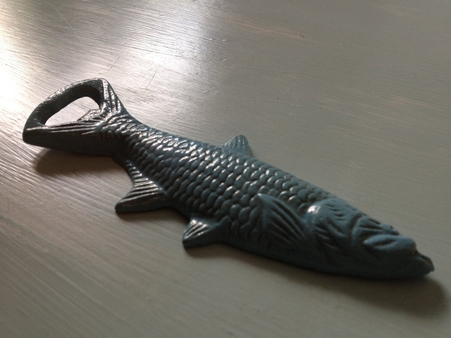 Light Blue Iron Fish Bottle Opener by MrsLovesLife on Etsy