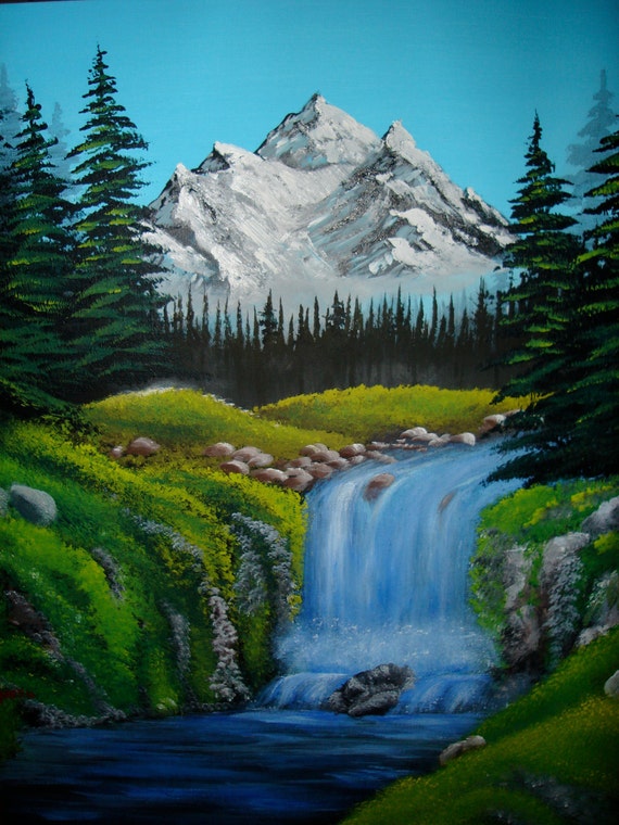 Items similar to ORIGINAL Acrylic Painting Bob Ross