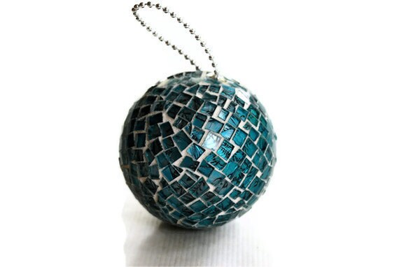 Blue Mosaic Holiday Ornament by GreenStreetMosaics on Etsy
