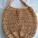 Knit market bag - tan, brown, gold - mercerized Egyptian cotton