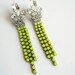 Vintage 1950s Hand Painted Neon Yellow Rhinestone Earrings