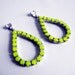Vintage 1950s Hand Painted Neon Yellow Rhinestone Earrings