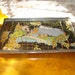 Vintage Metal Glass Serving Tray With Castle Image
