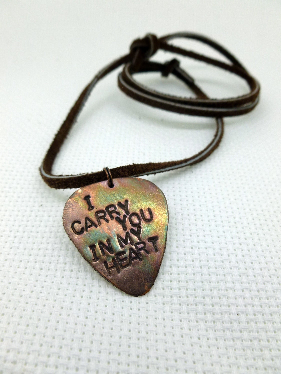 Guitar Pick Personalized Mens Guitar Pick Necklace I