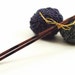 Hand carved wooden Knitting needles size 9(5.5mm) and 11" long. Mdae from reclamed Purple heart wood