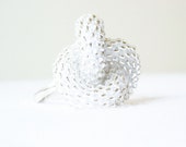 White Ring Beaded Crochet. Made to Order