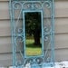 Aqua Country French Mirror / Cast Iron Wall Mirror / Beach Decor